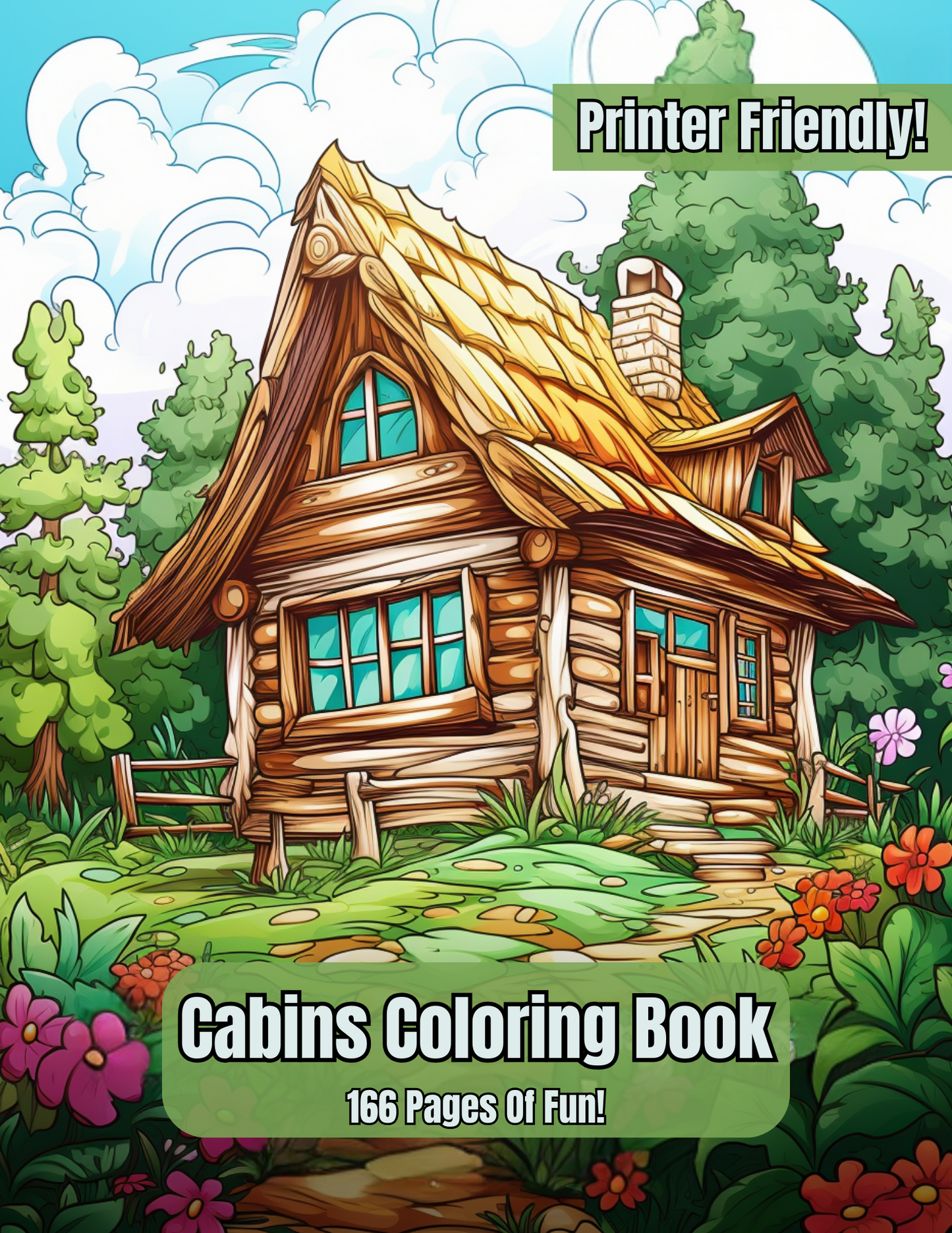 Cozy Cabins Coloring Book