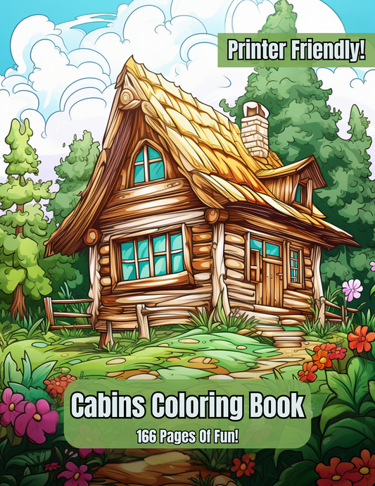 Cozy Cabins Coloring Book