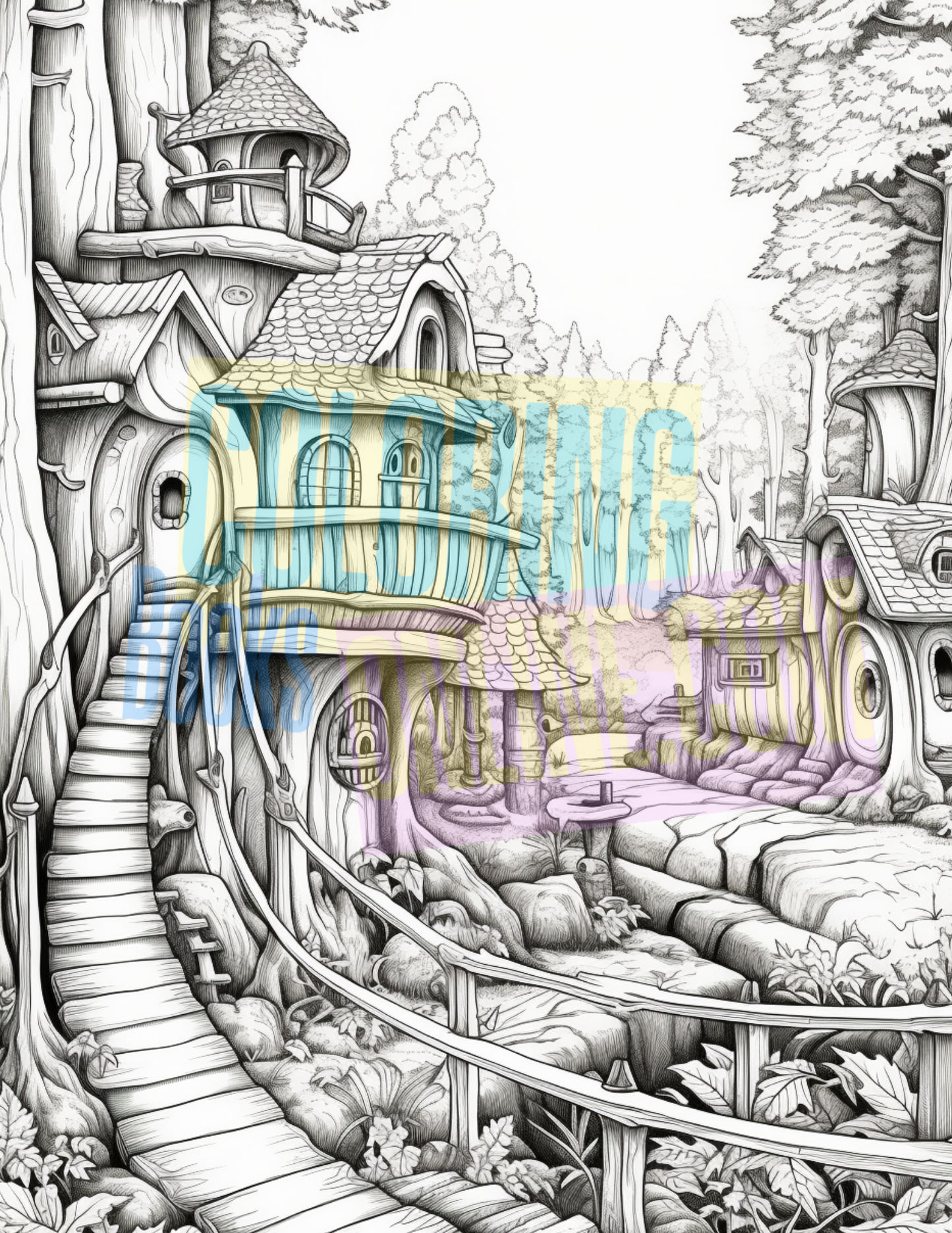 Fairytale Villages Coloring Book