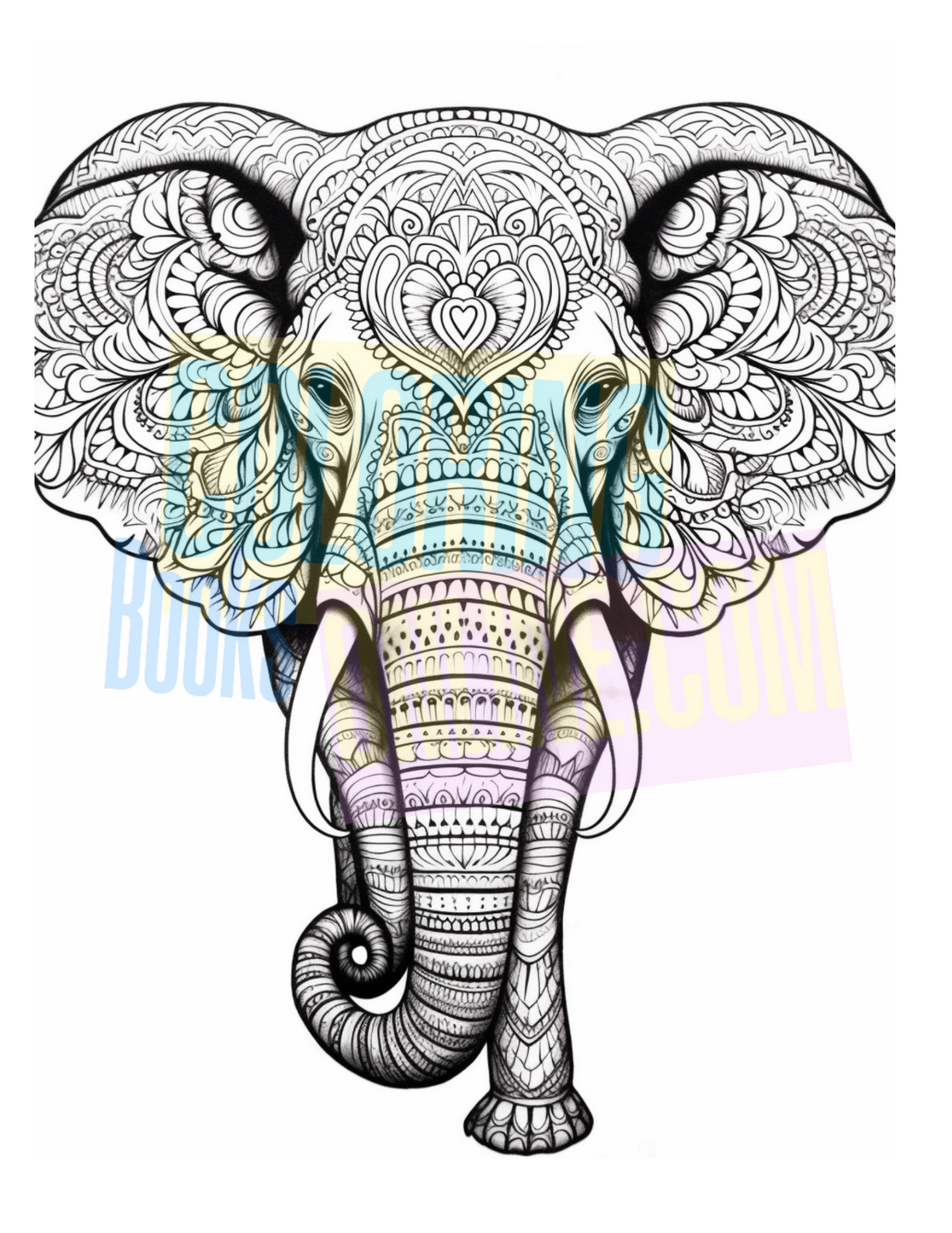Elephant Mandala Coloring Book