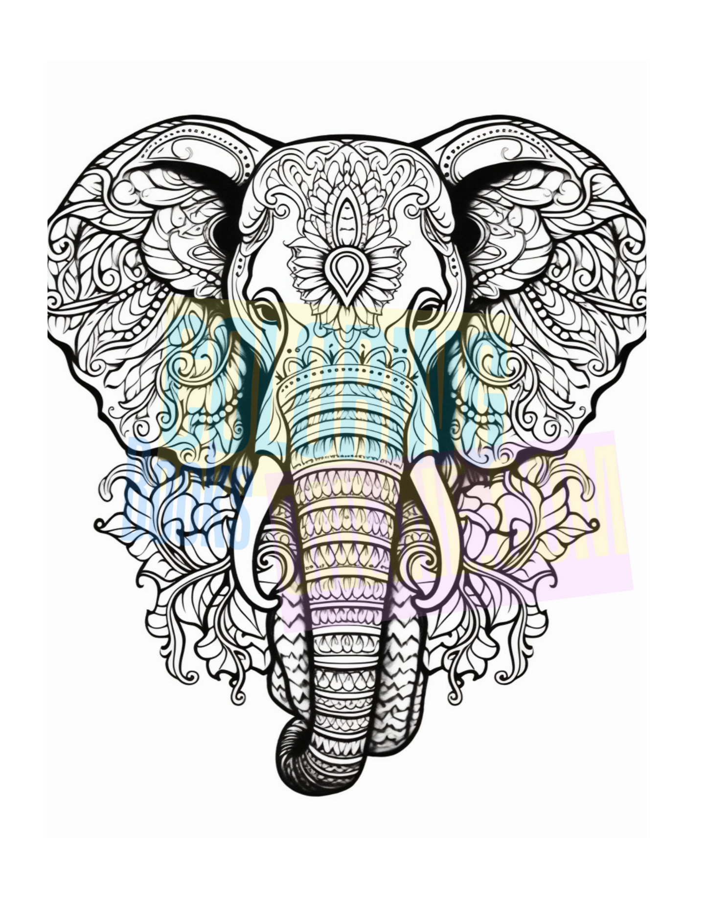 Elephant Mandala Coloring Book